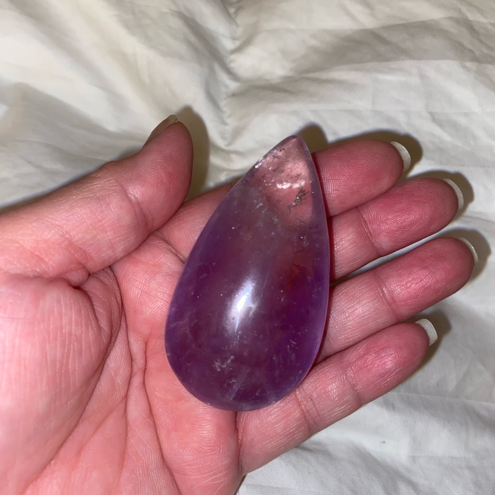 Puffy Crystal Amethyst Teardrops